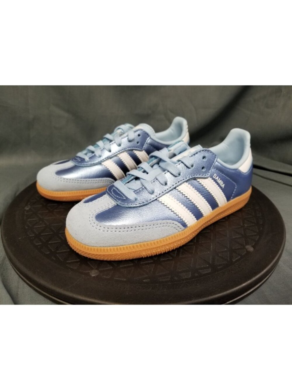Adidas Samba OG C (PS) Metallic Blue/White/Gum KK2343 Girls Size 11 NEW IN BOX - Picture 4 of 11